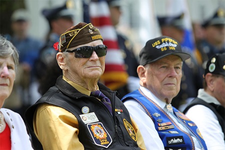 Veterans attend a ceremony